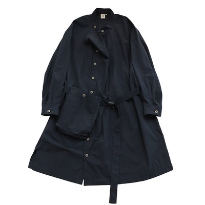 配腰带挎包长款斜襟风衣外套