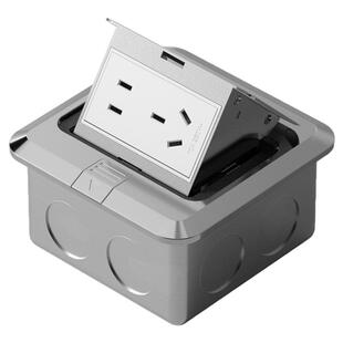 奥克斯嵌入式地插座隐形不锈钢盖板超薄隐藏式网络五孔防水地面插