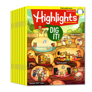 11月新【含音频+手册】Highlights英文版杂志2025年1-12月【2026全/半年订阅】8-14岁青少年阅读理解科普英语小学初中蟋蟀童书过刊