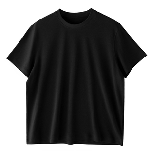 COOKIES 纸纱凉感短宽版抗皱抑菌圆领黑色型男小领口短袖T恤男款