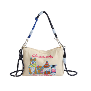 日本ball chain刺绣环保尼龙购物袋迷你手提袋女单肩斜挎包手机包