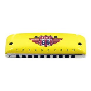 66号公路口琴黄色烤漆 初学十孔布鲁斯蓝调10孔PADDY 园园同款