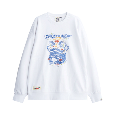 国潮醒狮圆领卫衣男女同款情侣