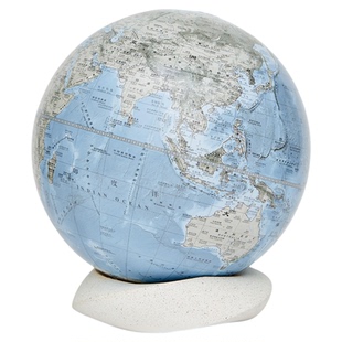 白色云环水泥底座宏微地球仪客厅书房桌面装饰摆件乔迁生日礼物