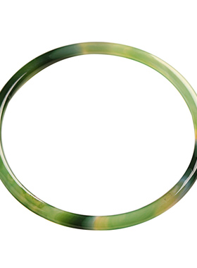 新中式天然玉髓玛瑙绿色玉手镯美人条细款古风少女冰种玉镯叮当镯