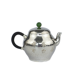 纯银时代雕刻香雪泡茶壶足银999纯手工中式复古精工收藏送礼120ml