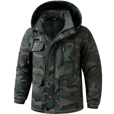 纯棉防烫加绒加厚迷彩套装电焊工