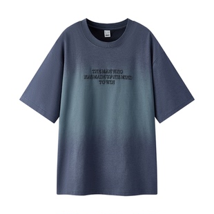 森马短袖T恤男夏季立体字母绣花细腻针织衫潮流圆领上衣时尚休闲