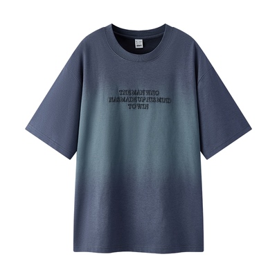 森马精致字母绣花针织短袖T恤男