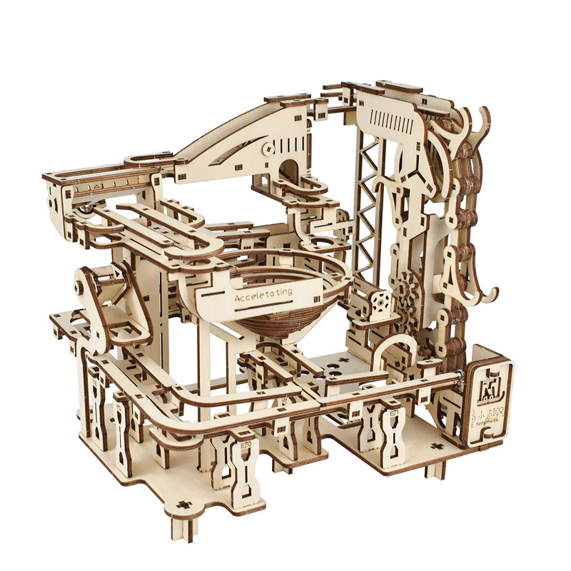 3d立体拼图星途栈道机械滚珠轨道木质拼装模型diy手工摆件礼物品