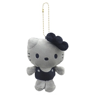 日本三丽鸥正版hello kitty灰色背带裤小女孩kt毛绒玩具包包挂件