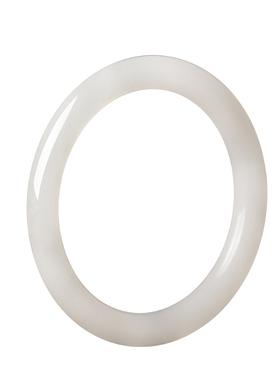 新疆和田玉羊脂白玉细圆条玉手镯昆仑青白玉镯子时尚少女款细手镯