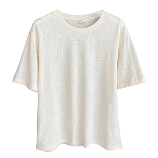 冰丝t恤女春夏短袖2026新爆款宽松独特漂亮好看棉麻白色薄款上衣