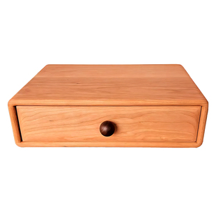 黑胡桃木桌面抽屉收纳盒实木玄关储物整理盒单层台面A4文件盒子