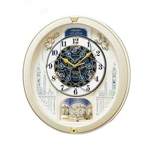 日本进口 Seiko精工挂钟电波自动对时整点音乐报时钟表欧式软装修