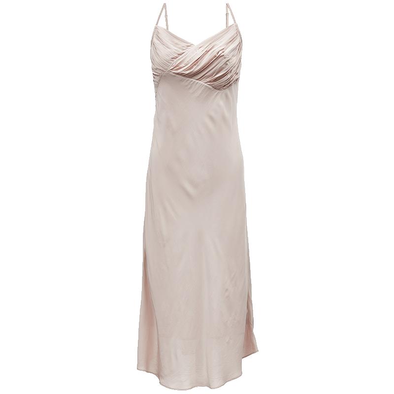 【ONLY奥莱】秋冬法式显瘦柔软丝质吊带长款连衣裙女