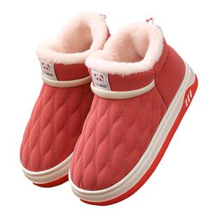 高帮棉拖鞋男士冬季加绒加厚防水轻便EVA皮面防滑时尚包跟棉鞋女