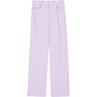 素然WHM 女士复古设计感绒感条纹百搭休闲垂感直筒裤