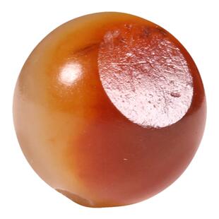 9mm新疆和田玉籽料黄沁散珠黄玉单珠籽玉圆珠红沁珠子手链配珠