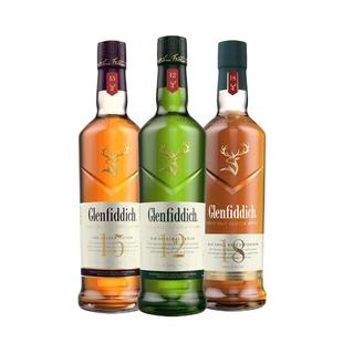 【官方】格兰菲迪12年+15年+18年套装单一麦芽苏格兰洋酒威士忌