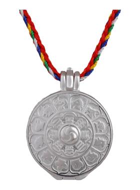 S925银银镀金九宫八卦嘎乌盒吊坠