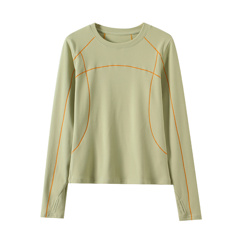 大厂订单！秋冬修身苏哈明线户外保暖抓绒衣德绒长袖T恤打底衫女