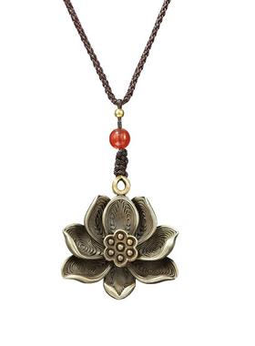 藏村铜莲花吊坠男女随身项链挂件
