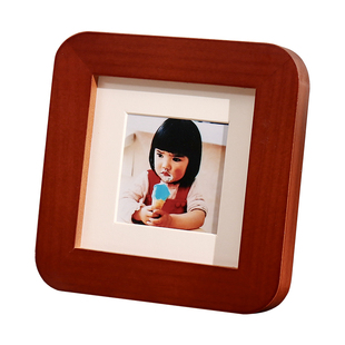 正方形实木小相框结婚照片订制打印2寸宝宝儿童证件照3寸迷你摆台