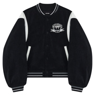 【明星同款】WE11DONE25早秋学院元素灯芯绒夹克时尚休闲棒球服