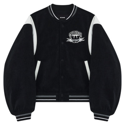 【明星同款】WE11DONE25早秋学院元素灯芯绒夹克时尚休闲棒球服