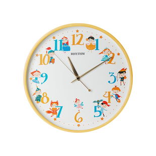 RHYTHM丽声日本品牌客厅简约卡通壁钟家用大挂钟静音轻奢创意钟表