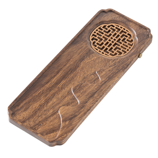 整块实木家用轻奢新中式小型干泡茶盘高端茶托盘长方形干泡台壶承