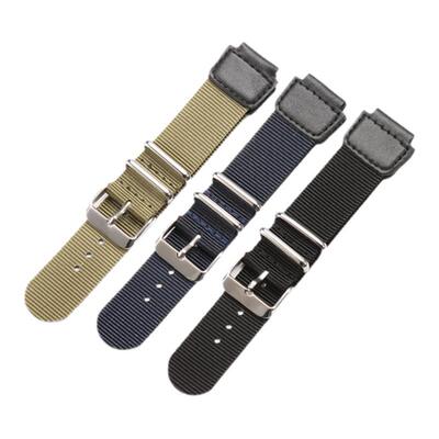 卡西欧AE-1000/1100/1200/1300帆布铁环替换表带18mm透气尼龙帆布