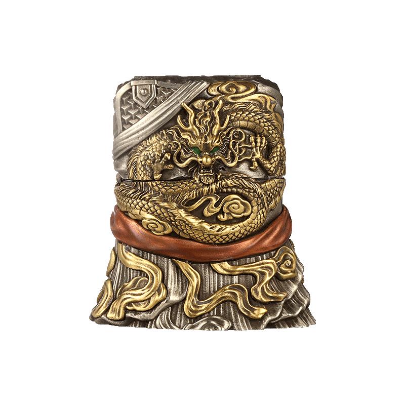 【自营】zippo打火机重甲关公武财神夜光可拆摆件防风收藏DYH1X1