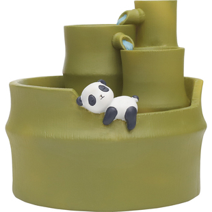 田园组合花盆创意竹子户外庭院种植盆栽防竹熊猫落地装饰花器盆景