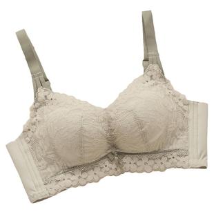 小胸文胸罩无钢圈加厚3CM深V聚拢上托调整型女甜美蕾丝内衣三排扣