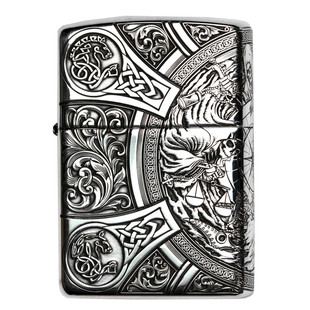 zippo芝宝煤油防风打火机蚊版纯银盔甲机精雕刻 启示录天启四骑士