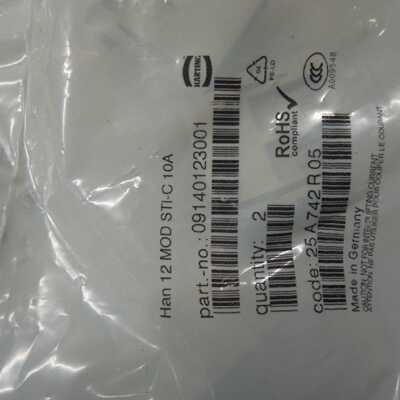 议价库存,原装HARTING连接器Han 12MOD STI-C 10A  09140123001