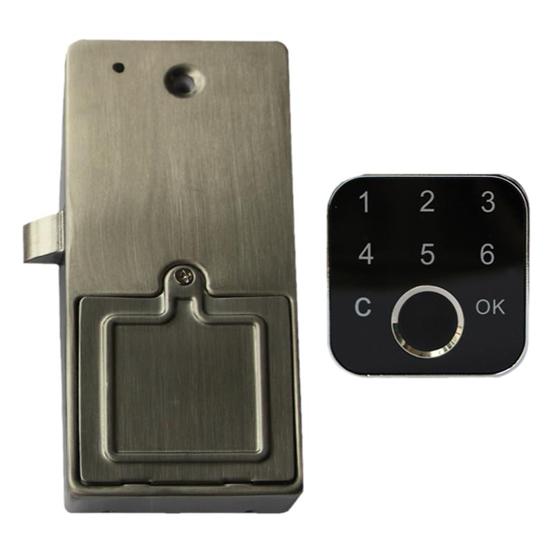 智能抽屉指纹锁储物柜锁对开门家用鞋柜衣柜密码锁办公文件柜锁具