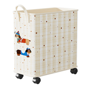 办公室置物架桌下带轮小推车书包收纳架工位可折叠零食杂物收纳筐