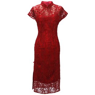 槿爷原创设计中国风刺绣敬酒服改良旗袍敬礼服新娘回门便装连衣裙