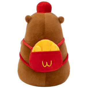 丑萌薯条卡皮巴拉公仔毛绒玩具儿童布娃娃戴帽背包水豚玩偶送女友