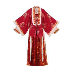 【金马启岁】中国风汉服女童秋冬款拜年服刺绣马面裙新年红色喜庆