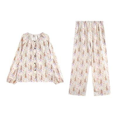 ALIN定制大码女装碎花睡衣套装