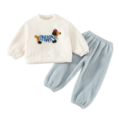 男童珊瑚绒秋冬睡衣套装