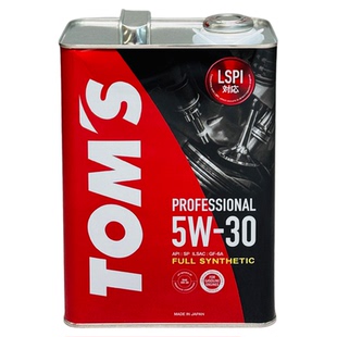 日版TOMS高性能5W-30全合成机油5w30日本原装进口4L铁罐装LSPI