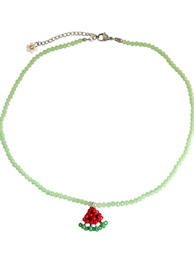 sanni珍宝盒 童趣可爱 夏日西瓜串珠项链 手工串珠自制饰品