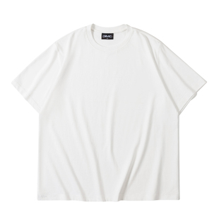 DIMC320g重磅纯棉短袖T恤 夏季新款宽松简约黑白休闲男女打底上衣