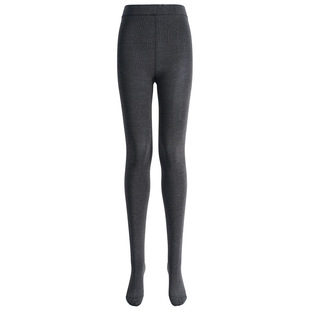 云朵般软糯！加绒竖条纹羊毛连裤袜冬加厚深灰棕色咖黑白色打底袜