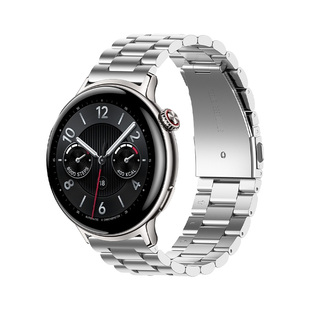适用于vivowatch5表带金属三珠钢vivoWATCH3智能手表iQOOWATCH5新款腕带休闲替换带商务时尚运动夏天男士女款